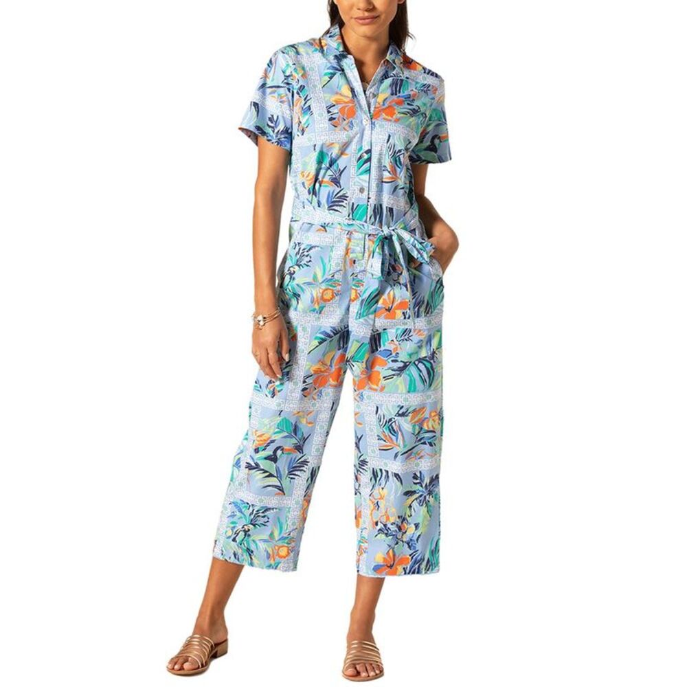 Tori Richard Womens  Kit Jumpsuit, Blue